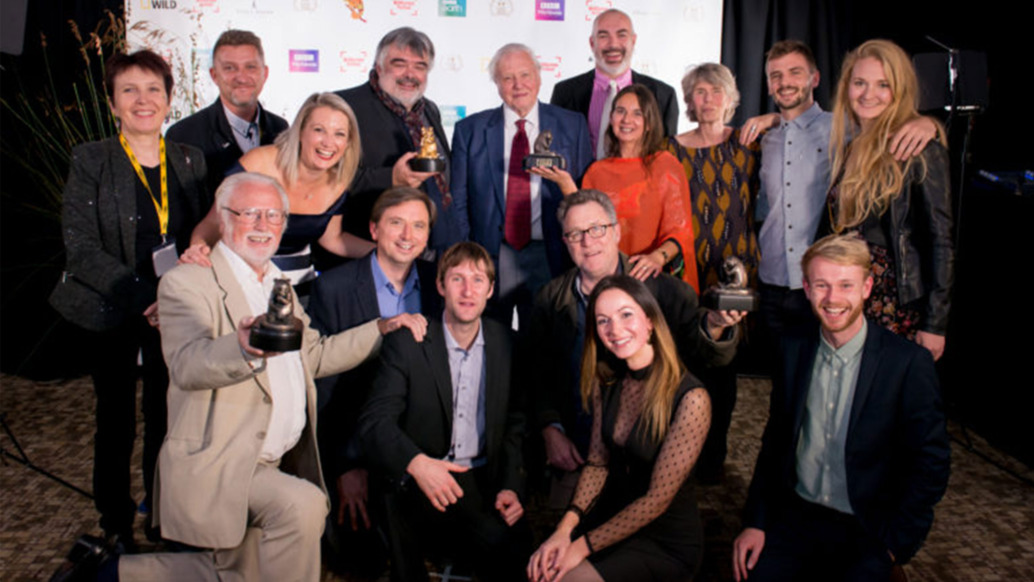 TMFS representatives, among them CEO Walter Köhler and Head of TV Sabine Holzer, with Sir David Attenborough and delighted production partners.